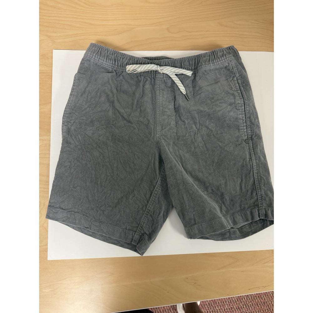 Vuori men's S Optimist Corduroy Shorts Charcoal Gray 8" pull on excellent